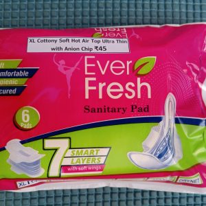 Ever Fresh XL / 290MM Cottony Soft Hot Air Top Ultra Thin with Anion Chip Sanitary Pads | 125ML+ Absorbent | Heavy Flow | Odour & Wetness Locks | With Wings & Disposable Wrapper