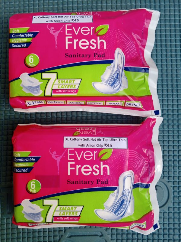 Ever Fresh XL / 290MM Cottony Soft Hot Air Top Ultra Thin with Anion Chip Sanitary Pads | 125ML+ Absorbent | Heavy Flow | Odour & Wetness Locks | With Wings & Disposable Wrapper - Image 4