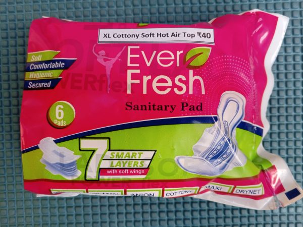 Ever Fresh XL / 280MM Cottony Soft Hot Air Top Sanitary Pads | 150ML+ Absorbent | Heavy Flow | Odour & Wetness Locks | With Wings & Disposable Wrapper - Image 2