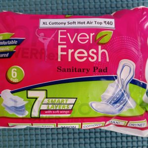 Ever Fresh XL / 280MM Cottony Soft Hot Air Top Sanitary Pads | 150ML+ Absorbent | Heavy Flow | Odour & Wetness Locks | With Wings & Disposable Wrapper